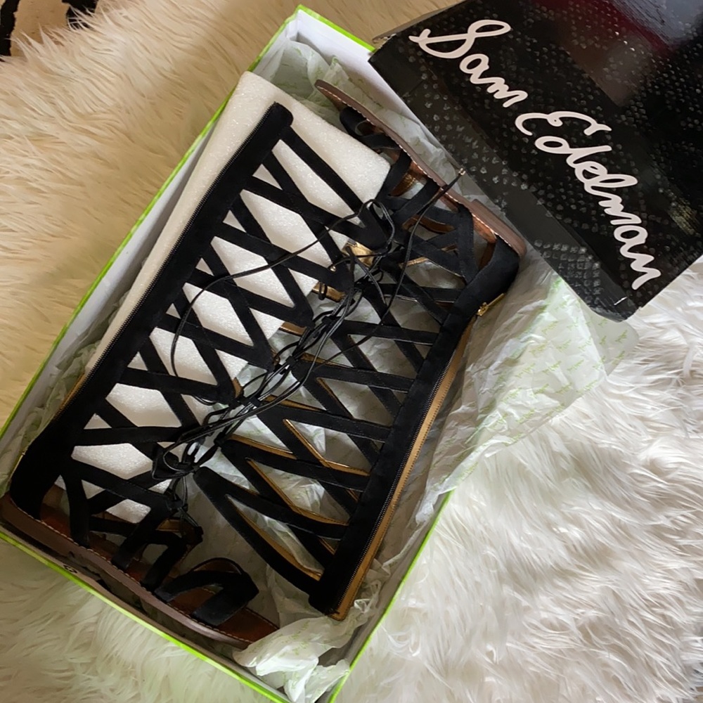 Suede leather gladiator sandals - Picture 2 of 6